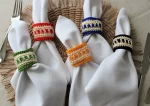 Multicolor napkin rings. Napkin holders. Table decor. Crocheted napkin rings - Image 4