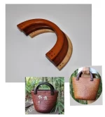 1 pair purse handles. Wood handles for bags. Bag making supplies. Handcraft material for handbags making. DIY handbag accessories. - Image 6