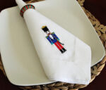 Nutcracker christmas cloth napkins set of 6. Linen napkins. 100% Linen table napkins. Dinner napkins. Embroidered napkins. Cloth napkins - Image 2